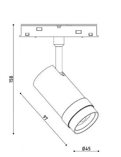 Світильник магнітний трековий Kloodi KDMG-FOCUS45 12W 4K BK - фото 2