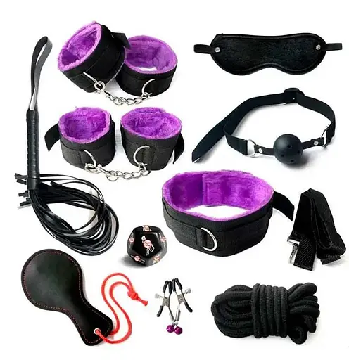 БДСМ набор из 10 предметов (3) Фиолетовый K0041-3 - фото 1