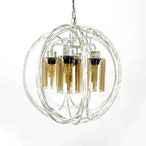 Люстра Лофт у білому з позолотою корпусі форми плетена сфера Line.F 12575/4 - фото 6