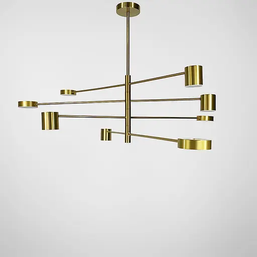 Сучасна латунна LED люстра FLEA з ріжками, що регулюються по осі | Арт. DE 31/8 AB | Line F - фото 12