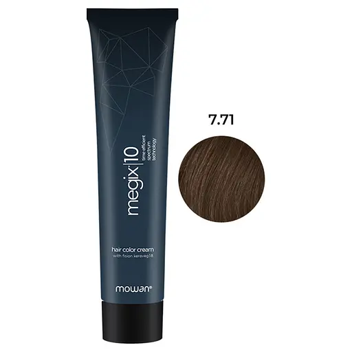Краска для волос с низким содержанием аммиака Megix10 Mowan 7.71 холодный средний бордовый блонд 100 мл - фото 1