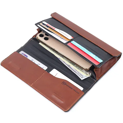 Чоловіча шкіряна барсетка GRANDE PELLE 10х20х3 см acs0022808 - фото 3