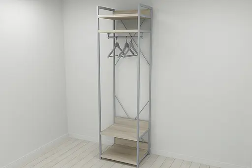 Шафа Гардероб Уні секція 2 серії Конект Ferrum-decor 220x60x50см Сірий метал ДСП Дуб Сонома 32 мм (FRD-104541) - фото 8