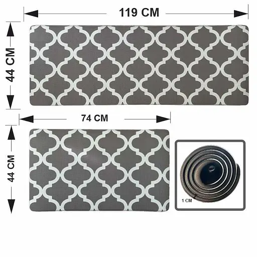 Килимки кухонні набір Lovely Svi 2 шт: 44x74 x1 см та 44 x119 x1см Сірий    - фото 2
