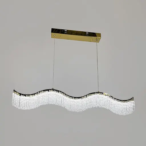 Светодиодная волнистая люстра с хрусталиками длиной 80 см Line F | Ст. 33056-L800*600 GD - фото 7