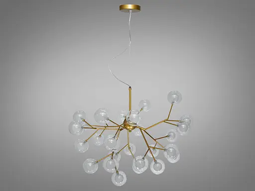 Дизайнерская люстра "Светлячок", 27 ламп, золото сатин, - фото 3