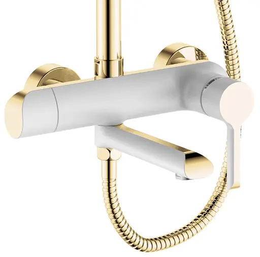 Душова система Rea Melia gold white з виливом REA-P2406, Золотий - фото 2