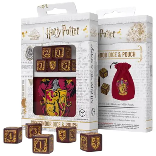 Набір кубиків Harry Potter. Gryffindor Dice & Pouch (5 шт. + мішечок) (190142/2023/1/A/D6B)
