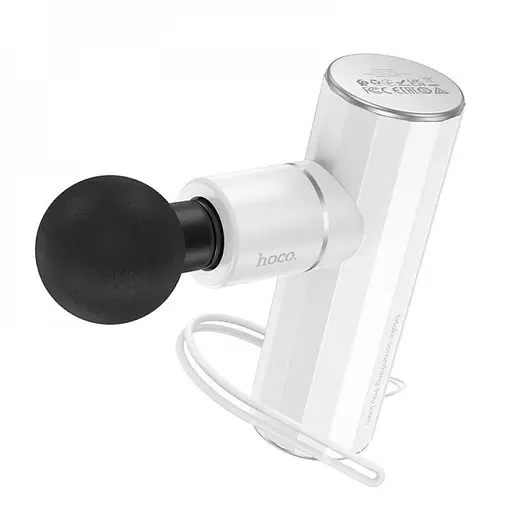 Портативний ручний масажер HOCO HP50 акумуляторний з насадками 3 рівнів швидкості Білий - фото 1