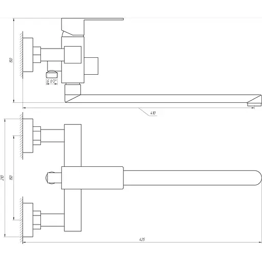 Смеситель для ванны Globus Lux SICILIA SBQ-208L - фото 4