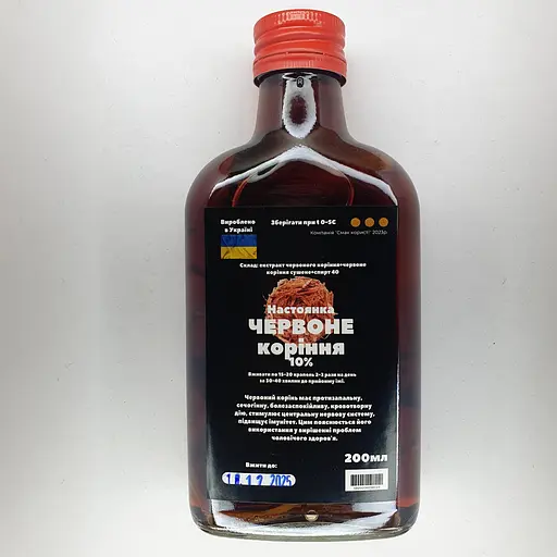 Настоянка на червоному корінні 200 мл - фото 1