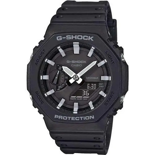 Полимерные мужские наручные часы Casio G-Shock GA-2100-1AER с полимерным ремешком - фото 3
