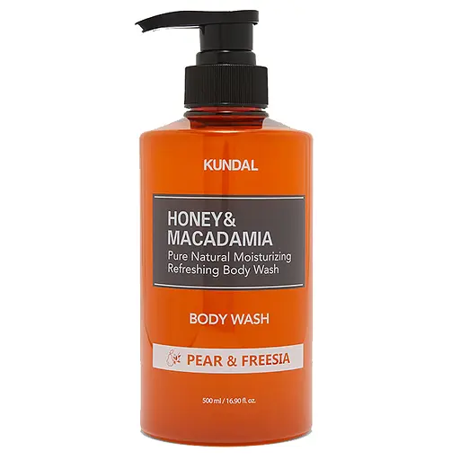 Питательный ароматический гель для душа Honey & Macadamia Body Wash Pear & Freesia Kundal 500 мл - фото 1