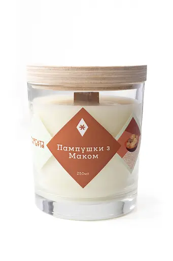 Пампушки з маком, 250 мл, 30 год Стандартні (250мл) Соєвий віск - фото 1
