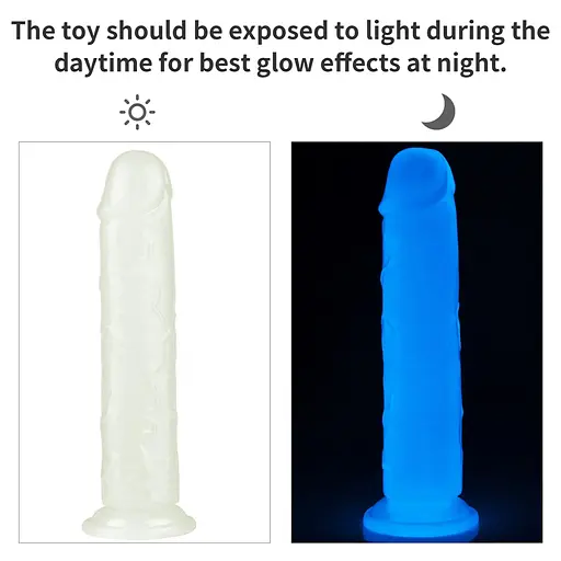 Фалоімітатор неоновий Lumino Play Dildo 21 см синій - фото 9