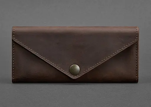 Женский кожаный бумажник Керри 1.0 темно-коричневый Crazy Horse - фото 1