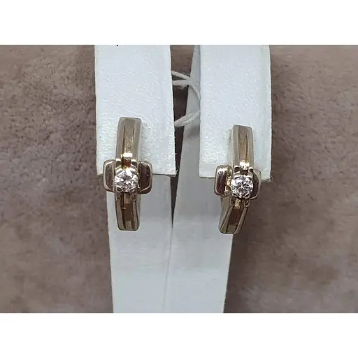 Золотые серьги Гаразд с бриллиантами. 303014 - фото 4