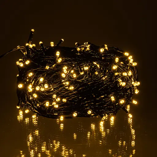 Гірлянда Нитка вулична GarlandoPro 30 м 300 LED чорний дріт Жовтий CF300L30MBY