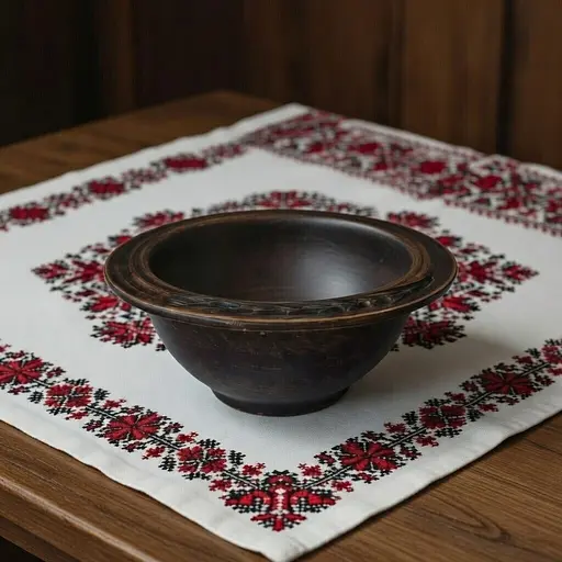 Миска для галушек из красной глины 700 мл Колосок молоченная керамика Украинская глиняная посуда - фото 5