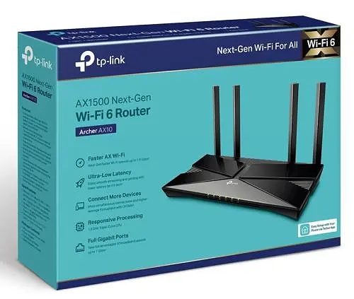 Роутер TP-Link Archer AX1500, Wi-Fi 802.11a/b/g/n/ac/ax, 2,4/5 ГГц, 4 LAN 10/100/1000 Мбит/с, RJ45 10/100/1000 Мбит/с (Ge), 4 внешних - фото 5