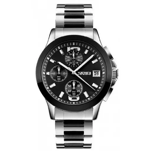 Чоловічий годинник Skmei 9126 з хронографом Черний - фото 3