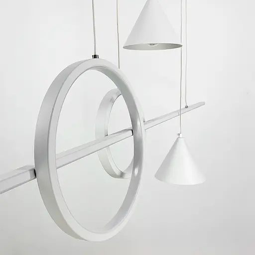 Видовжена біла LED люстра з 2 конусними плафонами Line.F Довжина 120 см - фото 6