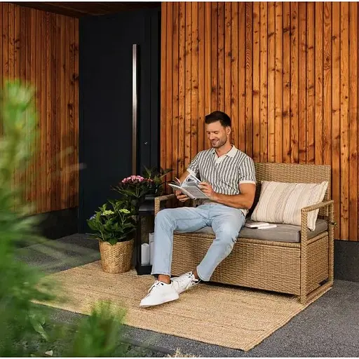 Садовая скамейка Di Volio Verbana с местом хранения бежевый - фото 4