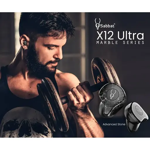 Беспроводные Bluetooth наушники Sabbat X12 Ultra Advanced stone с поддержкой aptX черно-серые - фото 7
