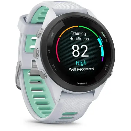 Смарт-часы Garmin Forerunner 265S белый корпус с черным безелем и белым силиконовым ремешком - фото 2