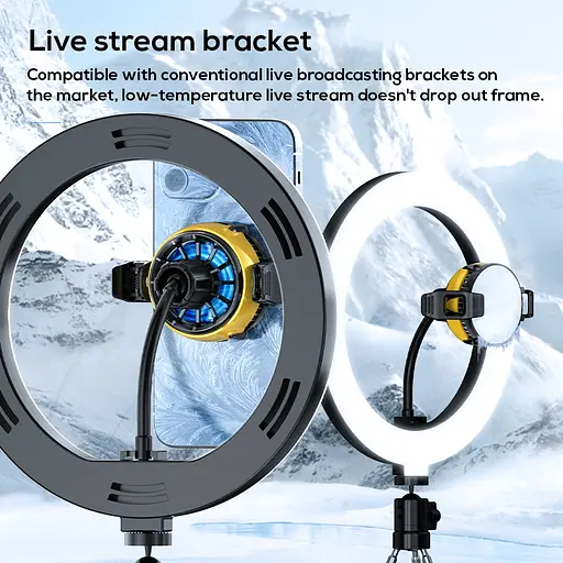 Кулер активне охолодження для телефону / планшета Memo DLA6 шириною до 100 мм Yellow (18518) - фото 5
