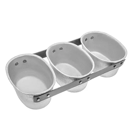 Форма овальна потрійна хлібна для випікання хліба алюміній "Вінницька" (35.8x16x8 см), Хлібпром Сірий 84600 - фото 1