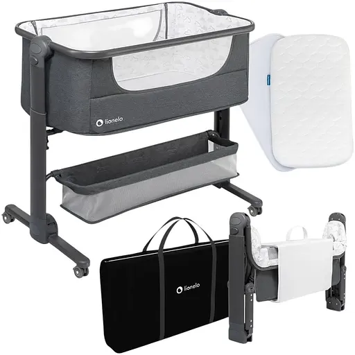 Детская кроватка 3 в 1 Lionelo Timon Grey + матрас