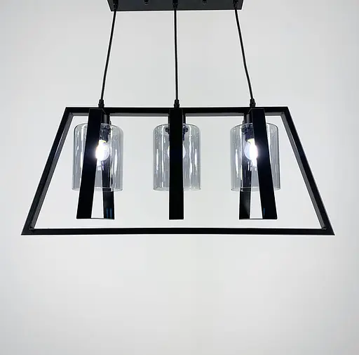 Люстра у стилі лофт у трикутній формі корпусу чорного кольору Line.F 11806/3 BK - фото 1