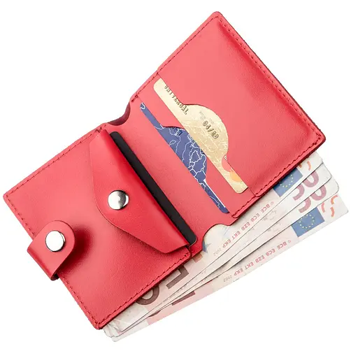 Женский кожаный кошелек Shvigel 10х8.5х1 см acs0015045 - фото 4