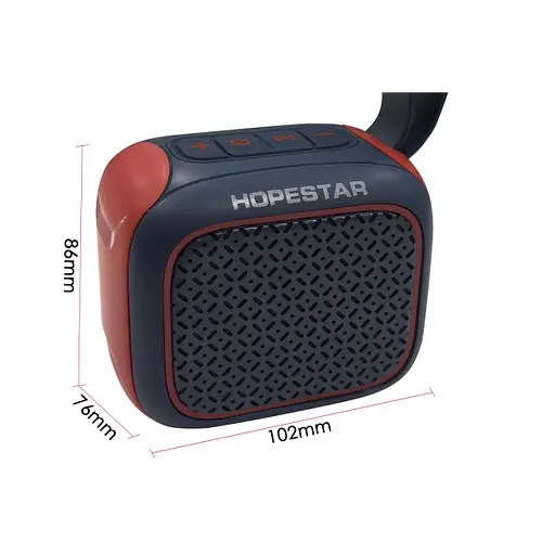 Портативная колонка Hopestar A22, 5 Вт/TWS/IPX6/500 мАч, серо-красная - фото 2