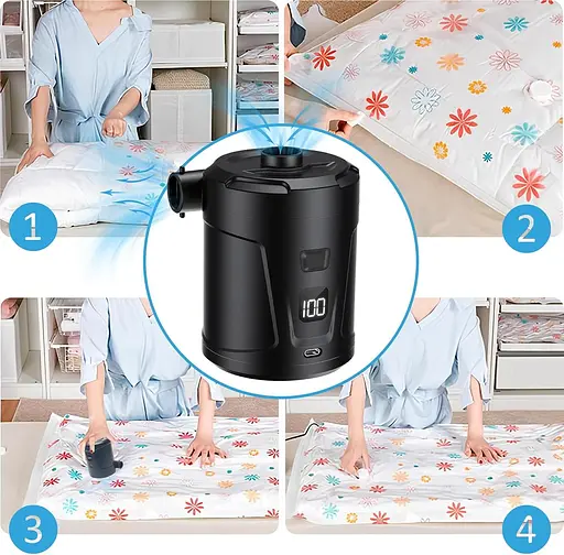 Електричний повітряний насос EAFC для надувних матраців 5000 мА·год 4 насадки - фото 6