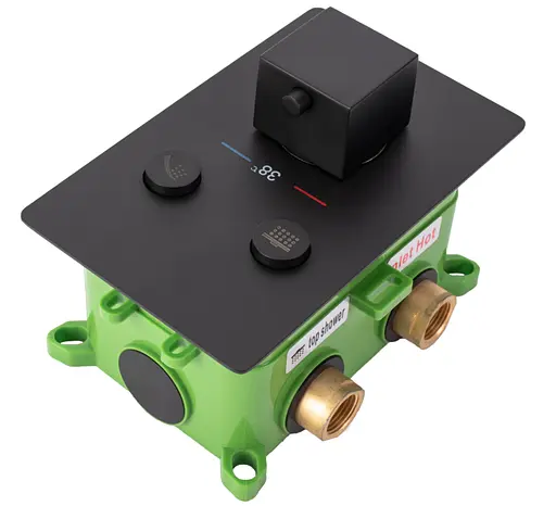 Душова система прихованого монтажу Rea Davis з термостатом black REA-P6357, Чорний - фото 5