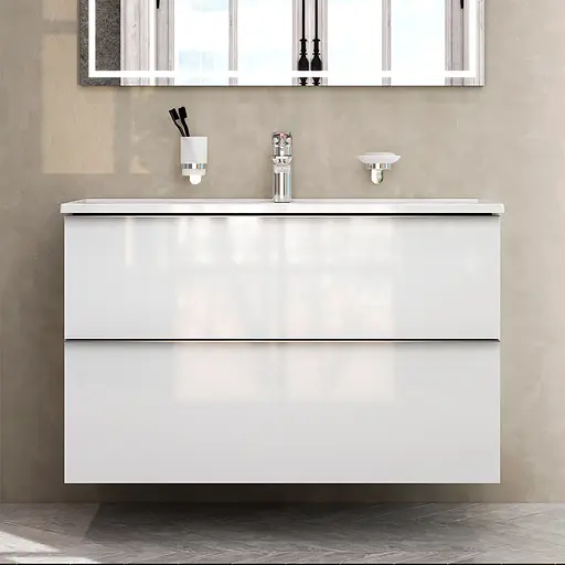 Тумба з умивальником AM.PM X-Joy S підвісна 100 см 2 ящики білий MTA-FHX1002WG-WCC1002WG Білий - фото 6