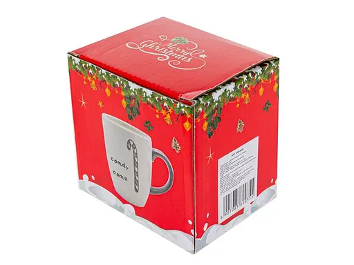 Чашка керамічна Lefard 858-0035 Цукеркова тростина новорічна 330 мл Біла - фото 5