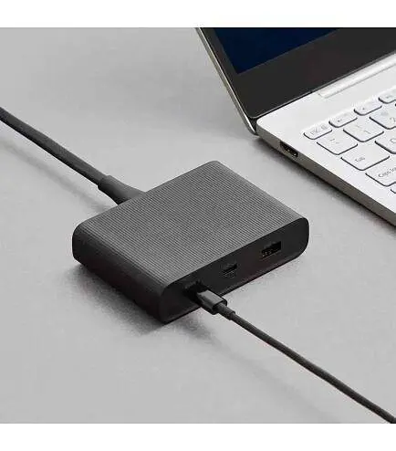 Зарядний пристрій ZMI 65W 3 порти 2C + 1 A з кабелем Type-C 1m чорний - фото 4