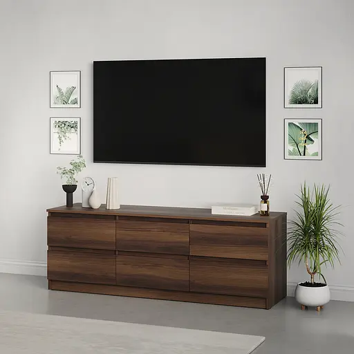 Тумба під телевізор MebelStar Нео 6Ш 150x43x53 см Дуб бурштиновий (MBS-1286)