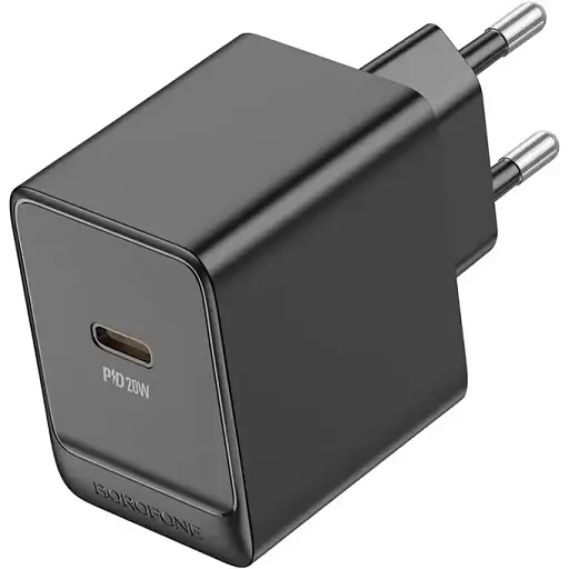 Сетевое зарядное устройство для Borofone BAS13A Erudite single port PD20W charger(EU) черный - фото 1