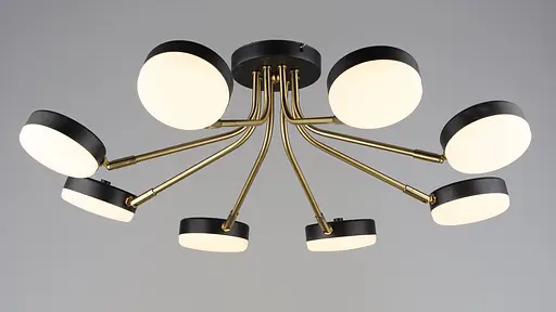 Люстра світлодіодна акрилова у вітальню Sirius B N6665/8 COP+BK