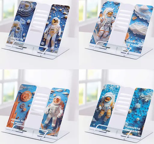 Підставка для книг металева Космонавт-3D, А5, 21x16.9x19 см - фото 2