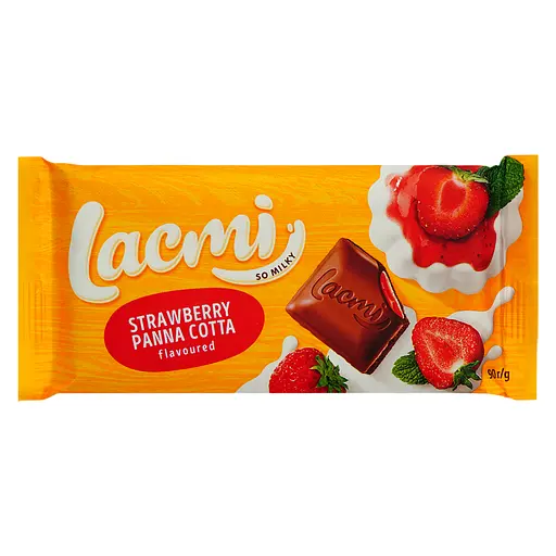 Шоколад молочний Roshen Lacmi полунична панакота 90 г (822444)