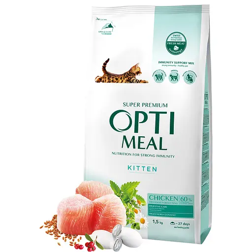 Сухой корм для котят Optimeal с курицей 1.5 кг - фото 2