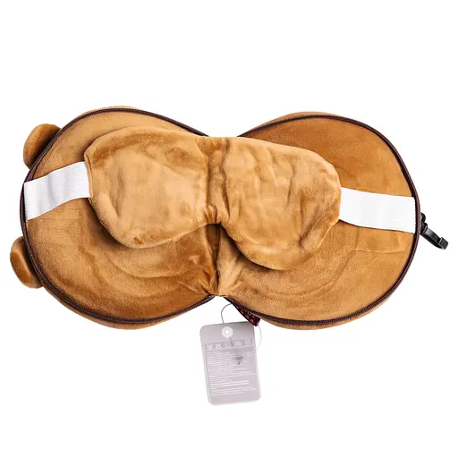 Дорожный набор 2 в 1 Bear подушка-трансформер и маска для сна HP-56-23BR - фото 2