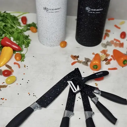 Набор кухонных ножей 7 предметов с подставкой Edenberg EB-5103 - фото 5