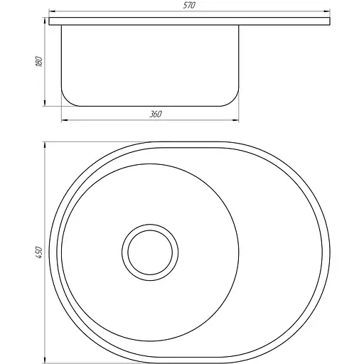 Мийка кухонна Mira MR 5745 E Satin 0.6, Satin - фото 2