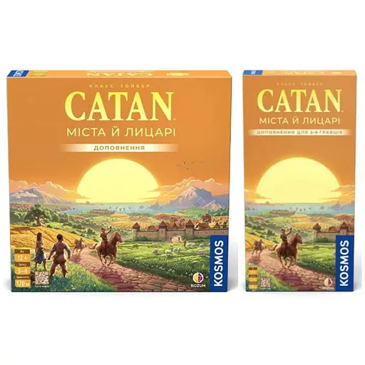 Настільна гра Rozum Набір доповнень до гри Катан: Міста й лицарі + Міста й лицарі. Доповнення для 5-6 гравців (укр.) (R104UA+1) - фото 1